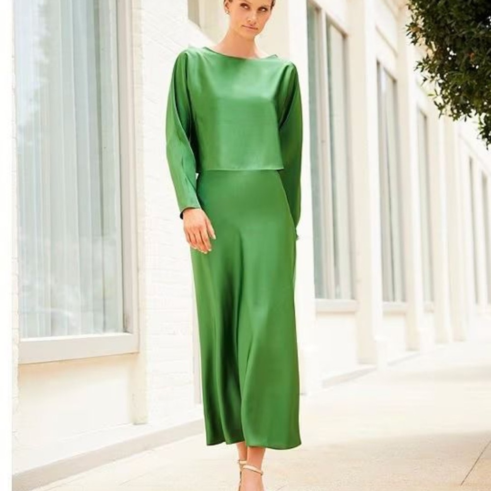 ANTONIO MELANI Blyss Boat Neck Long Sleeve & Bella Midi Skirt (M/8)